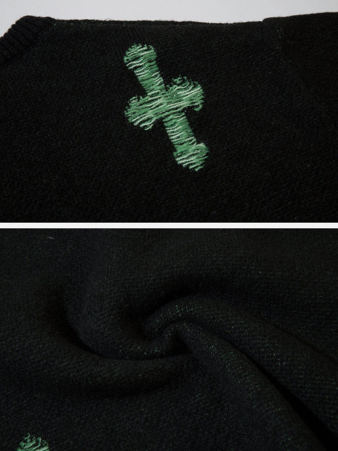 Ellesey - Cross Contrast Jacquard Sweater-Streetwear Fashion - ellesey.com