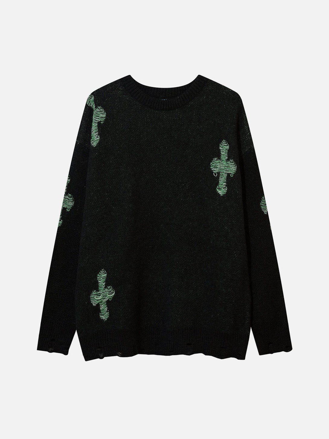 Ellesey - Cross Contrast Jacquard Sweater-Streetwear Fashion - ellesey.com