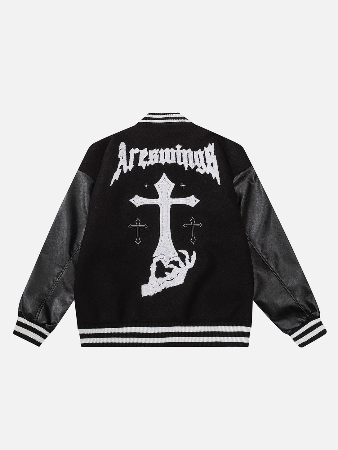 Ellesey - Cross Flock Patchwork Varsity Jacket- Streetwear Fashion - ellesey.com