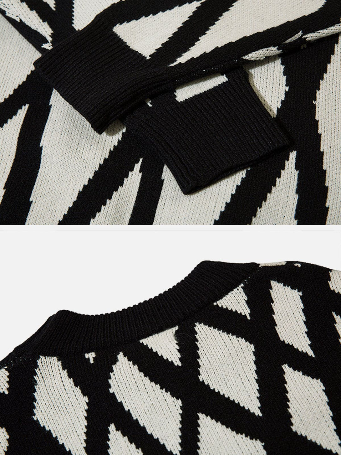 Ellesey - Crossover Mesh Jacquard Knit Sweater-Streetwear Fashion - ellesey.com