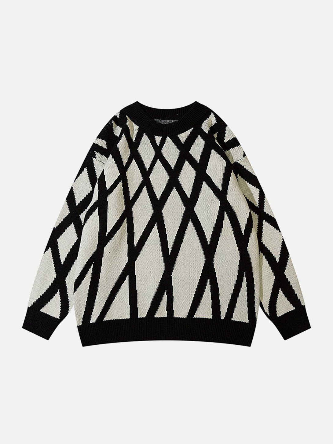 Ellesey - Crossover Mesh Jacquard Knit Sweater-Streetwear Fashion - ellesey.com