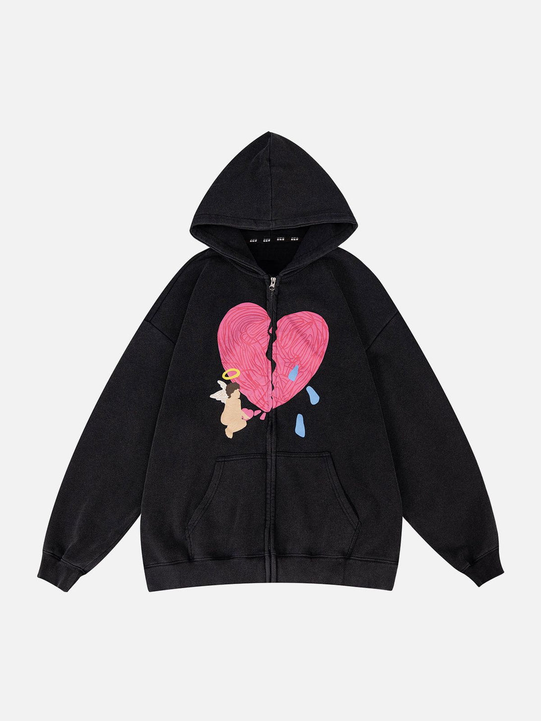 Ellesey - "Cupid pls Fix Me" Zip Up Hoodie- Streetwear Fashion - ellesey.com