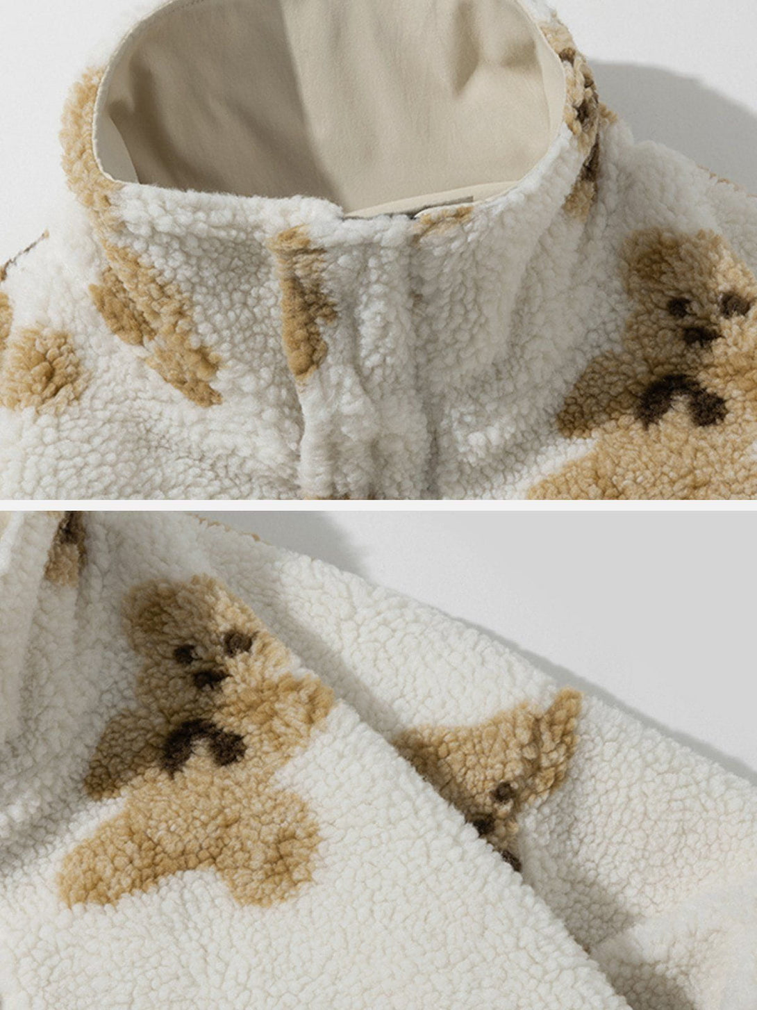 Ellesey - Cute Bear Reversible Sherpa Coat-Streetwear Fashion - ellesey.com