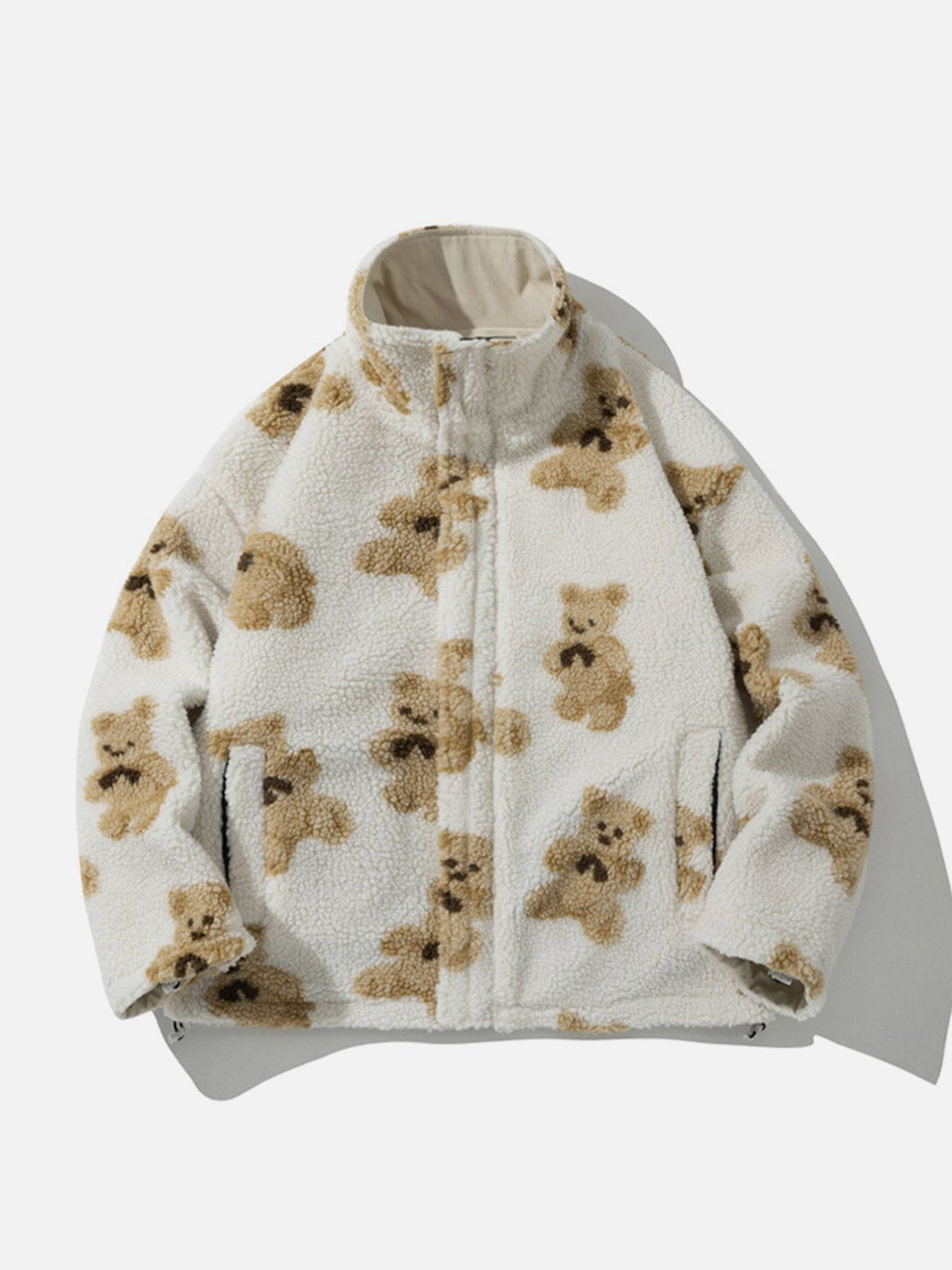 Ellesey - Cute Bear Reversible Sherpa Coat-Streetwear Fashion - ellesey.com