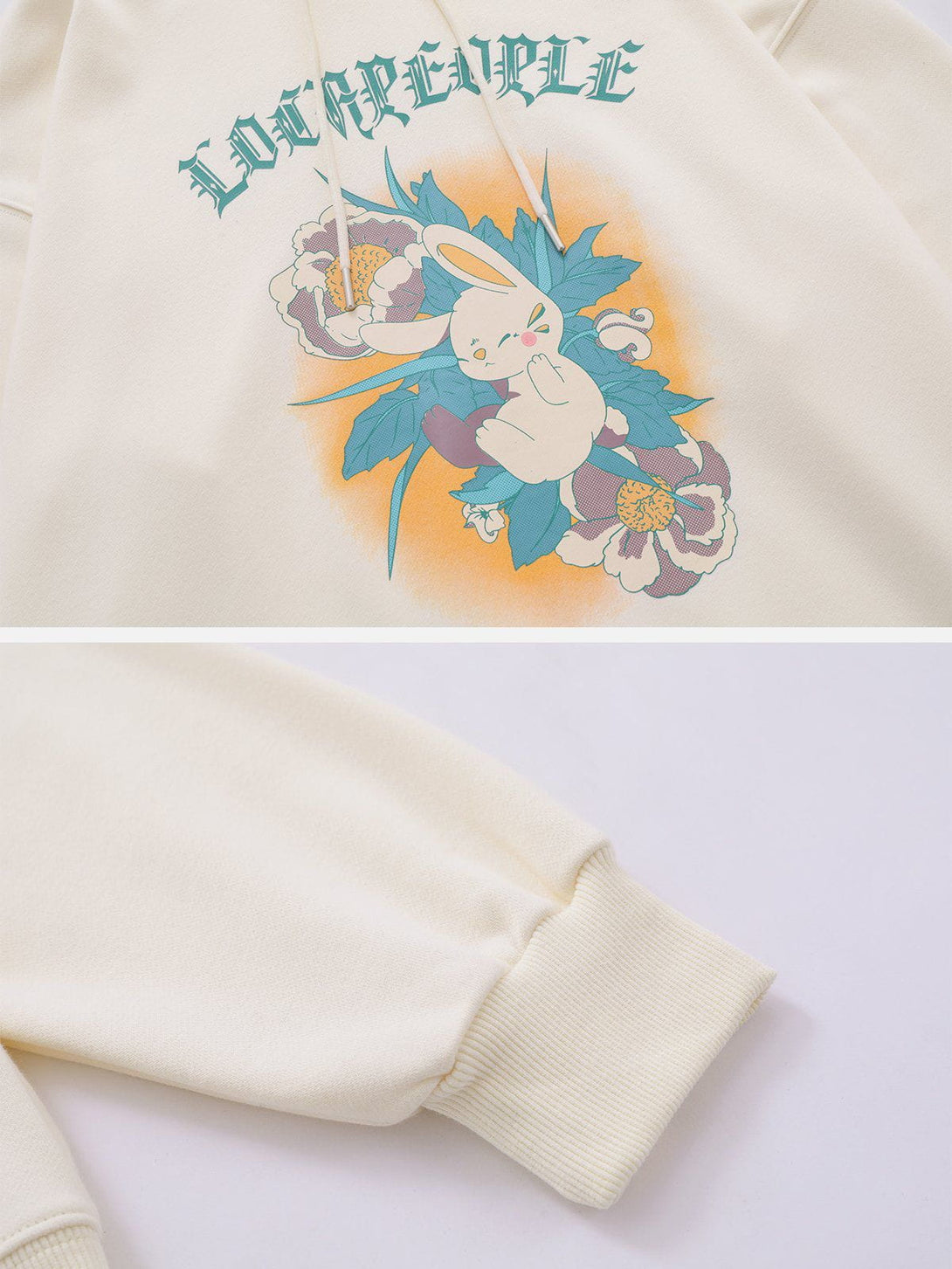 Ellesey - Cute Rabbit Flower Hoodie- Streetwear Fashion - ellesey.com