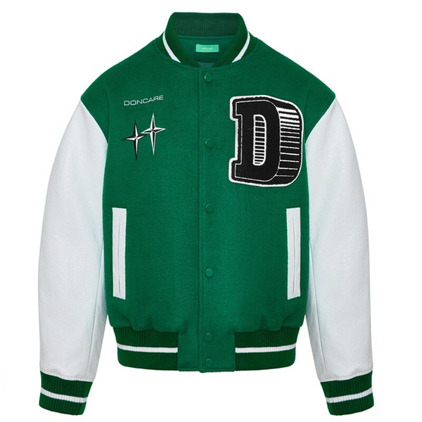 Ellesey - DONCARE Green Baseball Jacket- Streetwear Fashion - ellesey.com