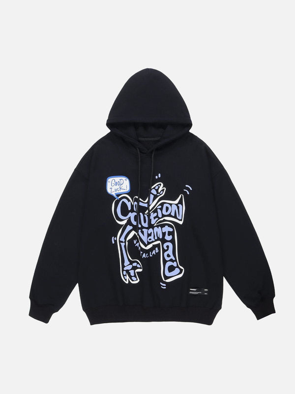 Ellesey - Deformation Of Letters Print Hoodie- Streetwear Fashion - ellesey.com