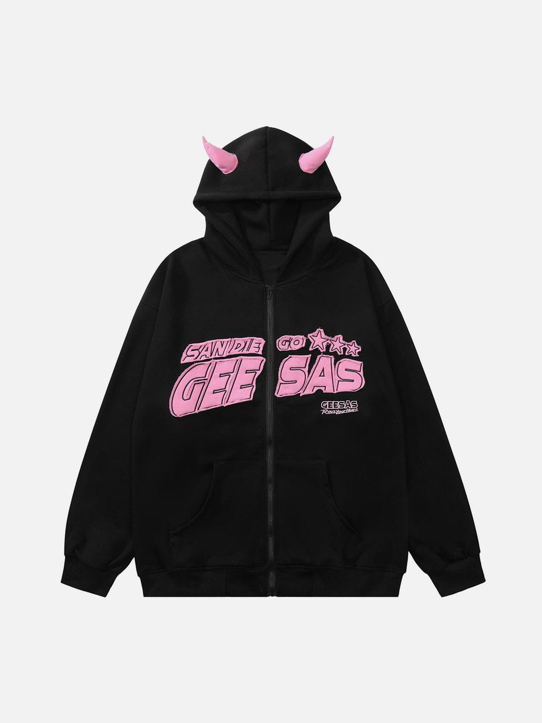 Ellesey - Demon Horn Zip Up Hoodie- Streetwear Fashion - ellesey.com