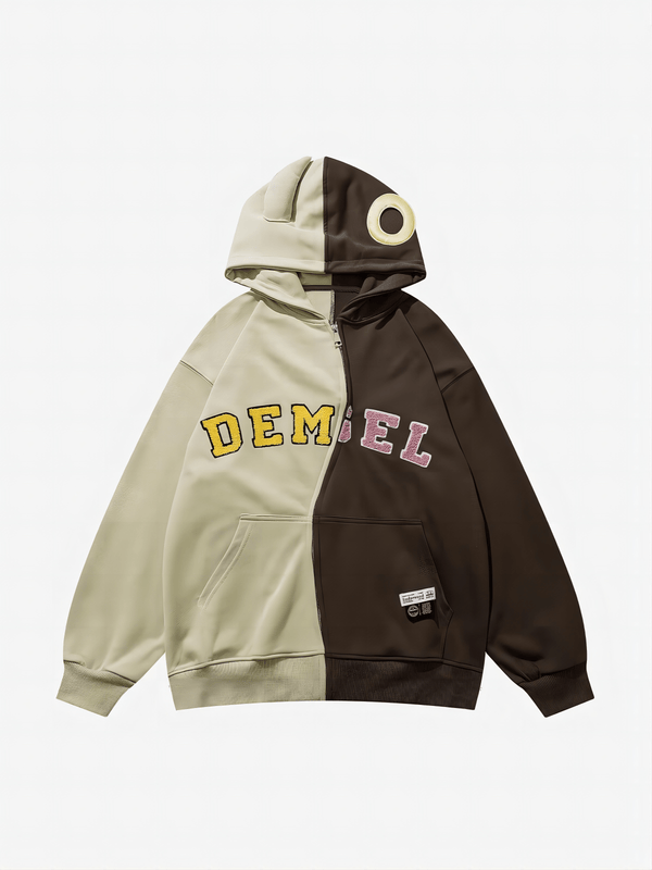 Ellesey - Demon Patchwork Funny Hoodie- Streetwear Fashion - ellesey.com