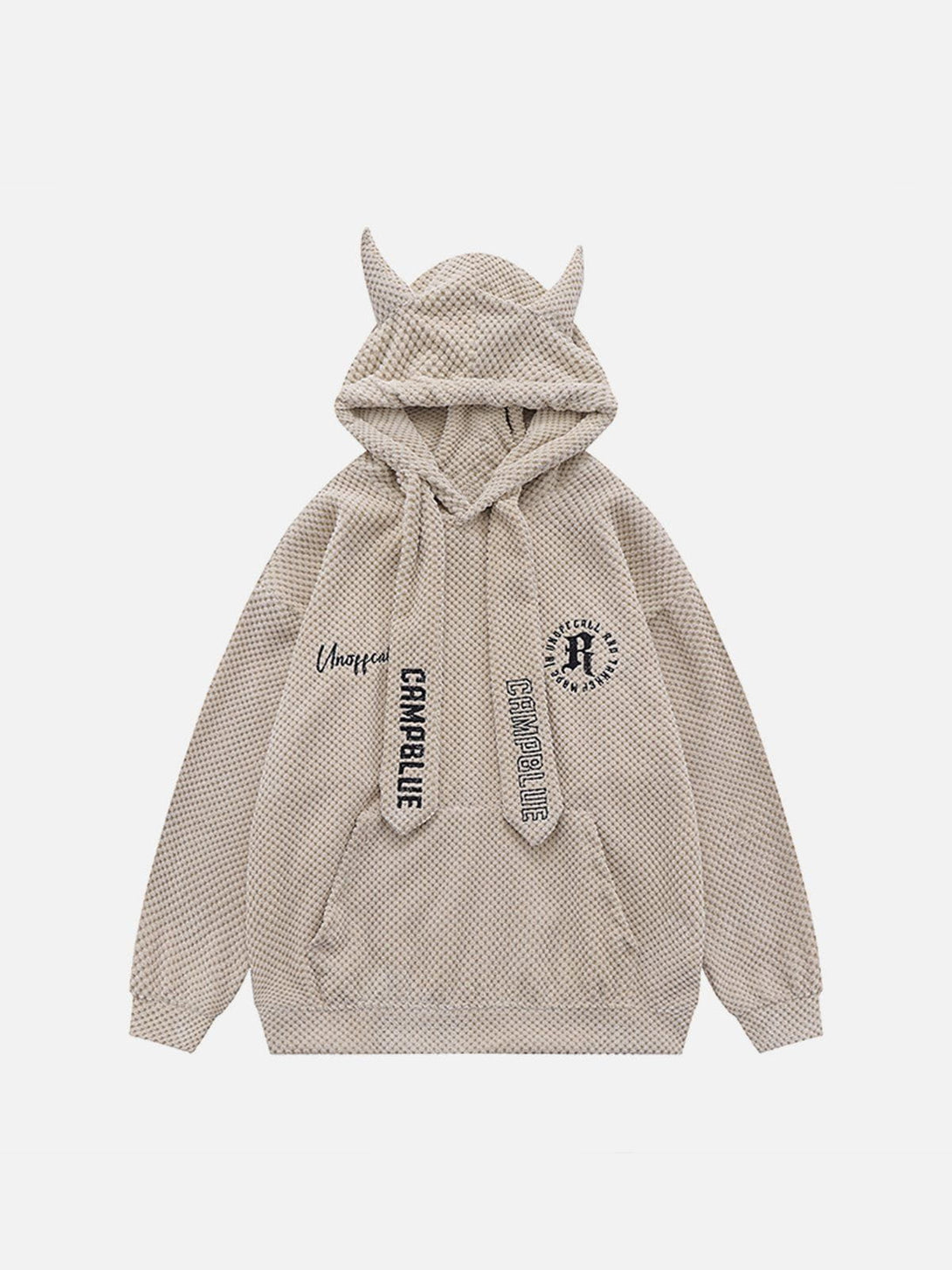 Ellesey - Devil Horn Waffle Tie Hoodie- Streetwear Fashion - ellesey.com