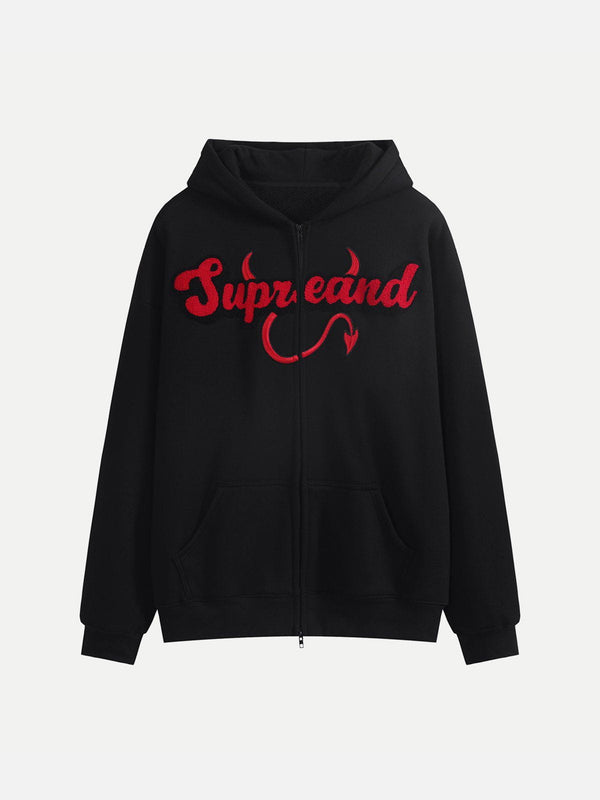 Ellesey - Devil Wings Zip Up Hoodie- Streetwear Fashion - ellesey.com