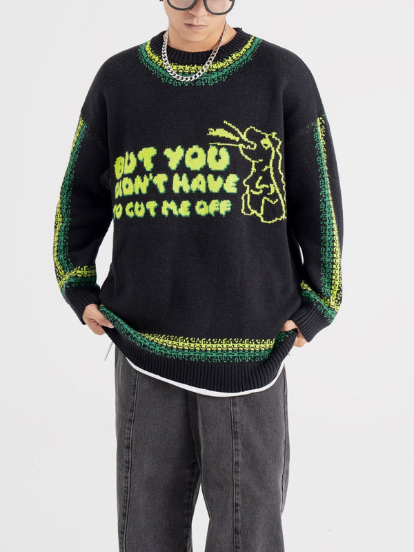 Ellesey - Dinosaur Embroidery Sweater-Streetwear Fashion - ellesey.com