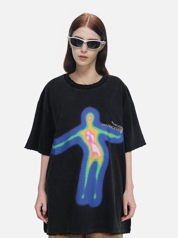 Ellesey - Distorted Portrait Graphic Cotton Tee- Streetwear Fashion - ellesey.com