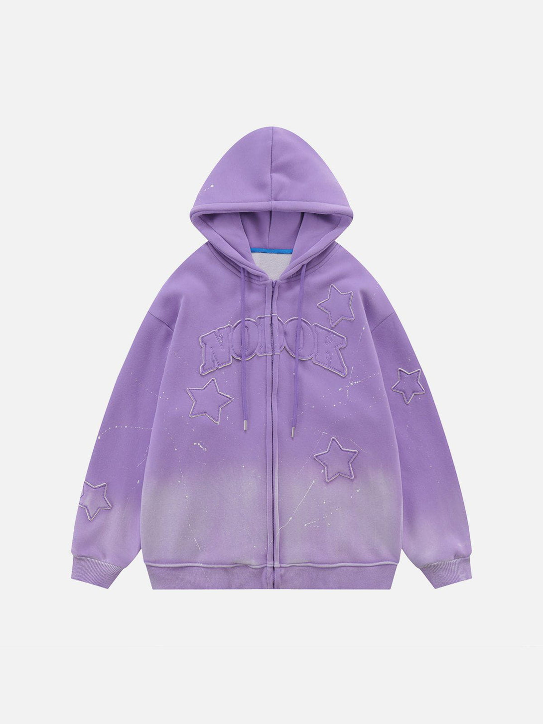 Ellesey - Distressed Gradient Applique Stars Hoodie- Streetwear Fashion - ellesey.com