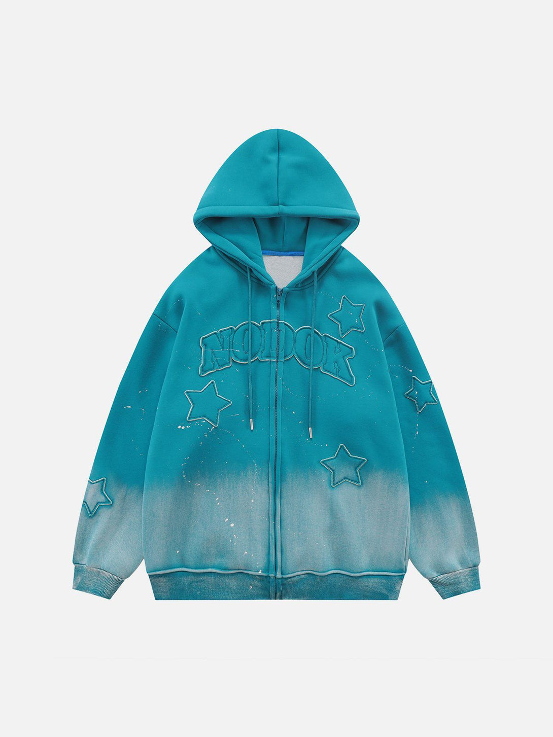 Ellesey - Distressed Gradient Applique Stars Hoodie- Streetwear Fashion - ellesey.com