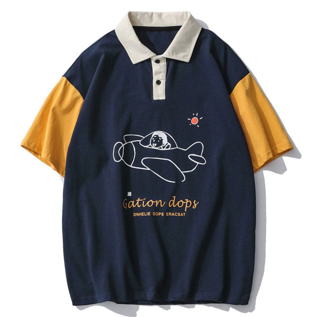 Ellesey - Doll Graphic Contrast Color Polo Tee- Streetwear Fashion - ellesey.com