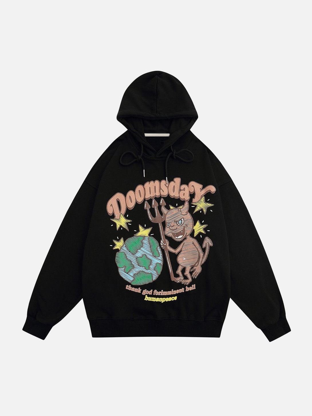 Ellesey - "Doomsdar" Cartoon Print Hoodie- Streetwear Fashion - ellesey.com