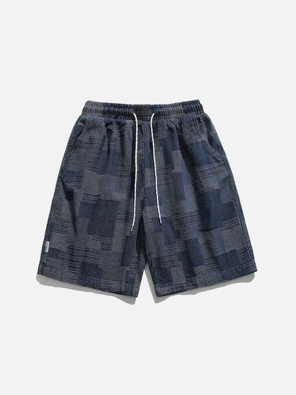 Ellesey - Drawstring Irregular Squares Shorts- Streetwear Fashion - ellesey.com