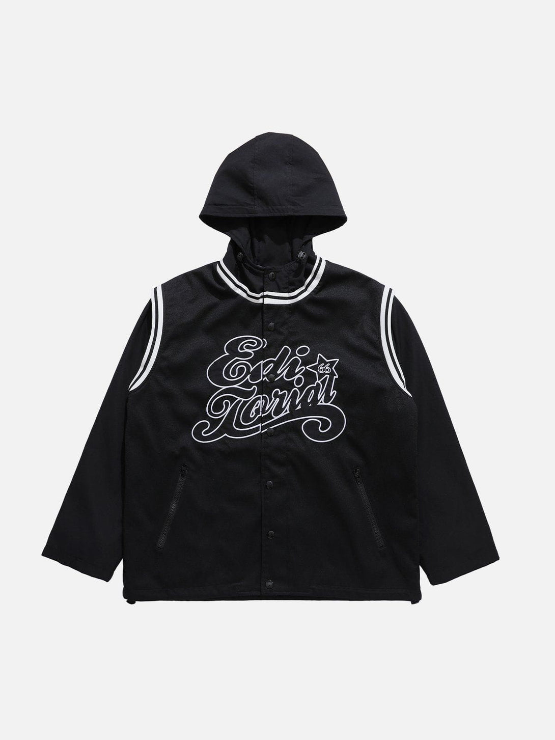 Ellesey - Drawstring Splicing Winter Coat-Streetwear Fashion - ellesey.com