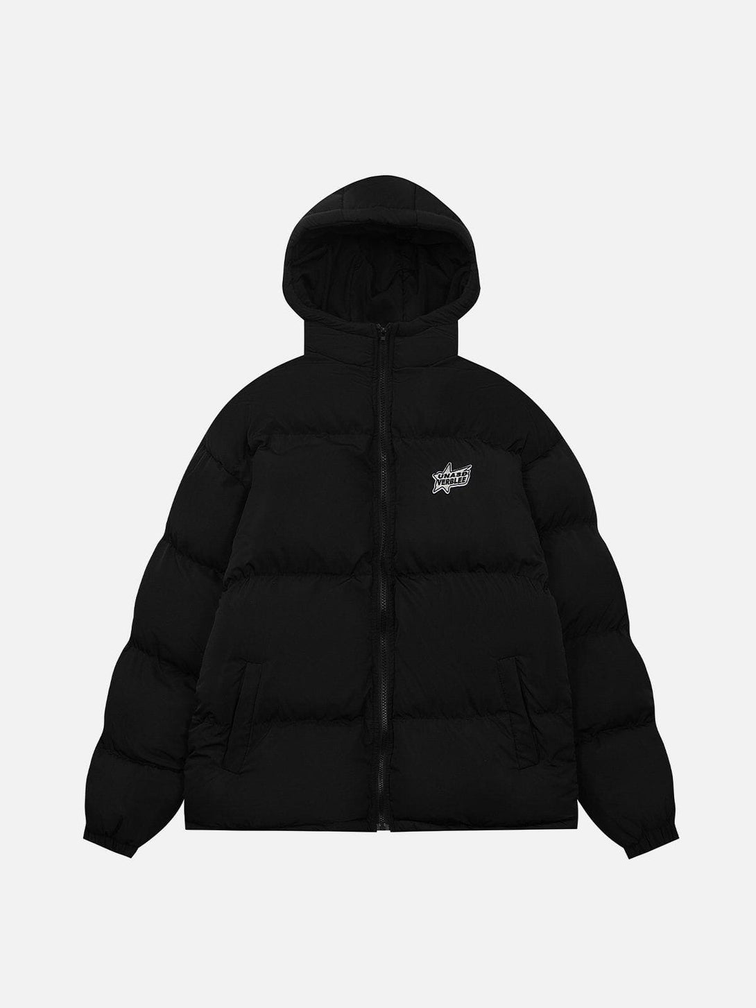 Ellesey - Embroidered Badge Solid Hooded Winter Coat-Streetwear Fashion - ellesey.com