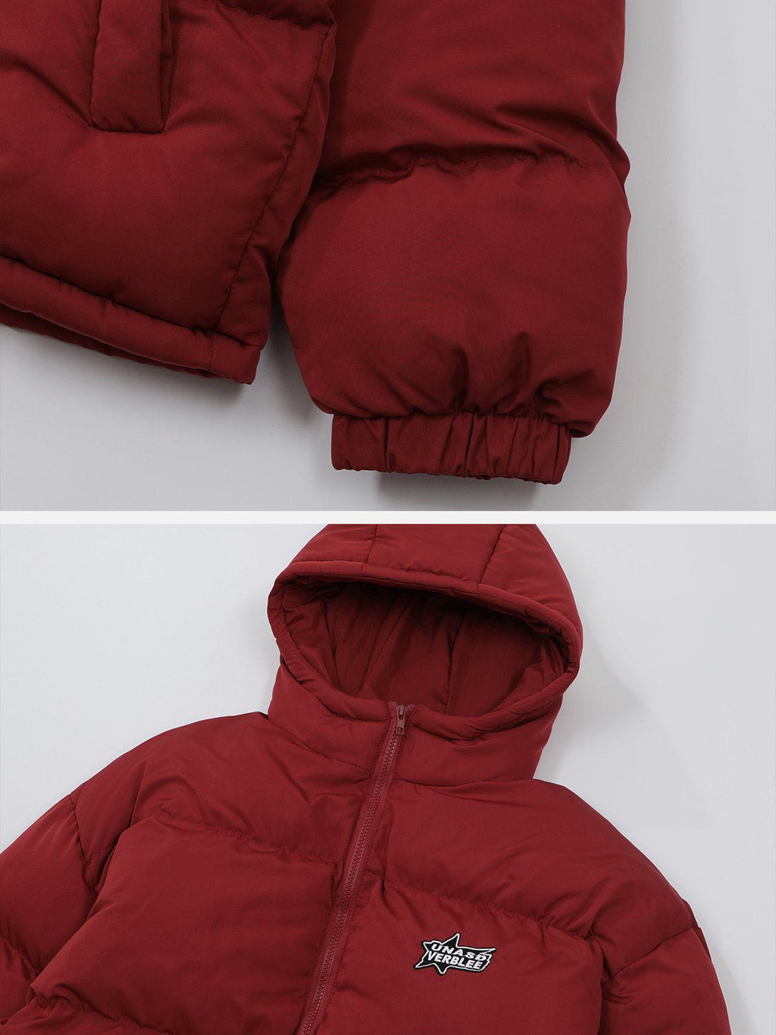 Ellesey - Embroidered Badge Solid Hooded Winter Coat-Streetwear Fashion - ellesey.com