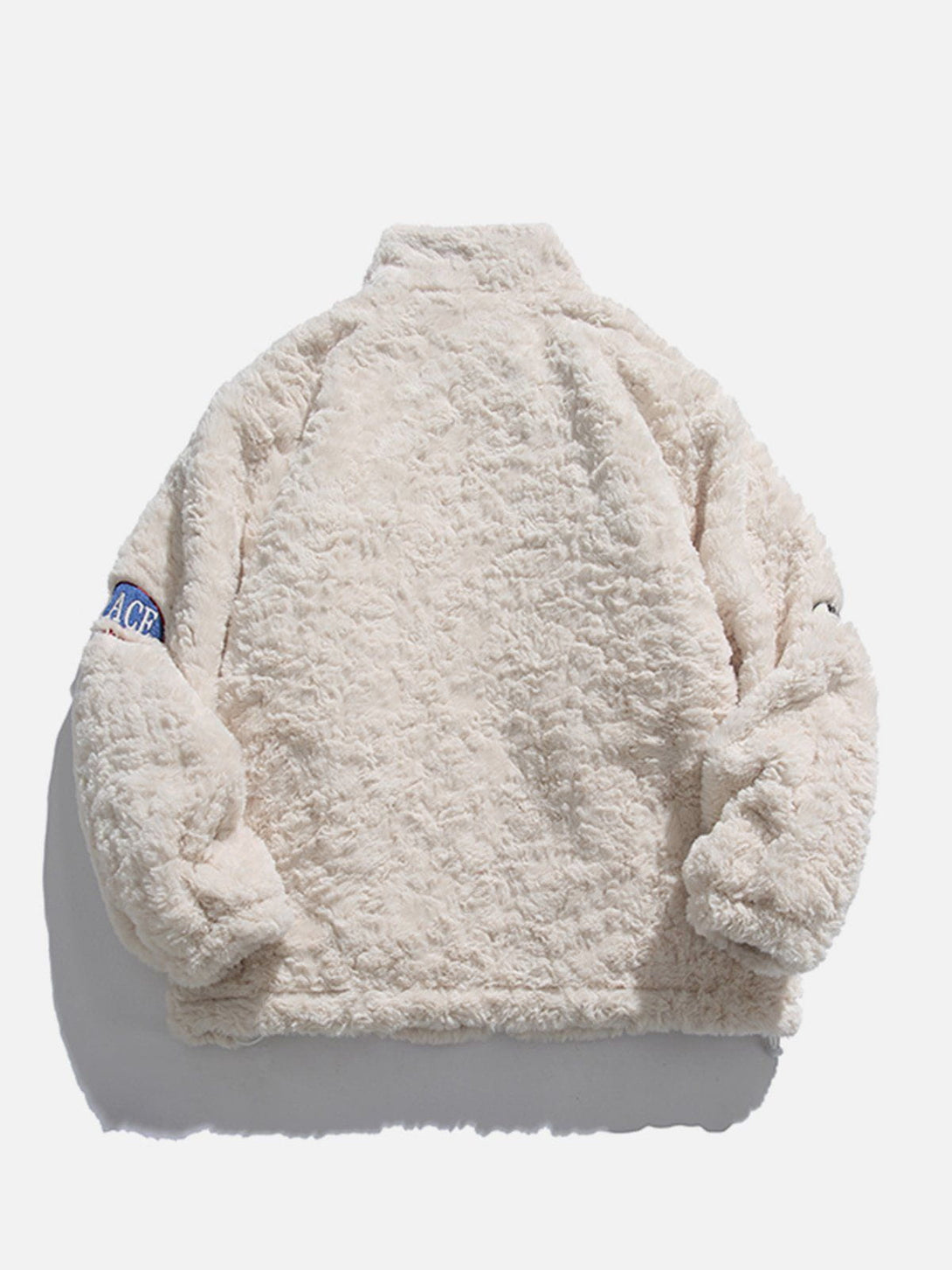 Ellesey - Embroidered Lettering Sherpa Coat-Streetwear Fashion - ellesey.com