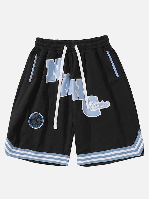 Ellesey - Embroidered Letters Striped Drawstring Shorts- Streetwear Fashion - ellesey.com