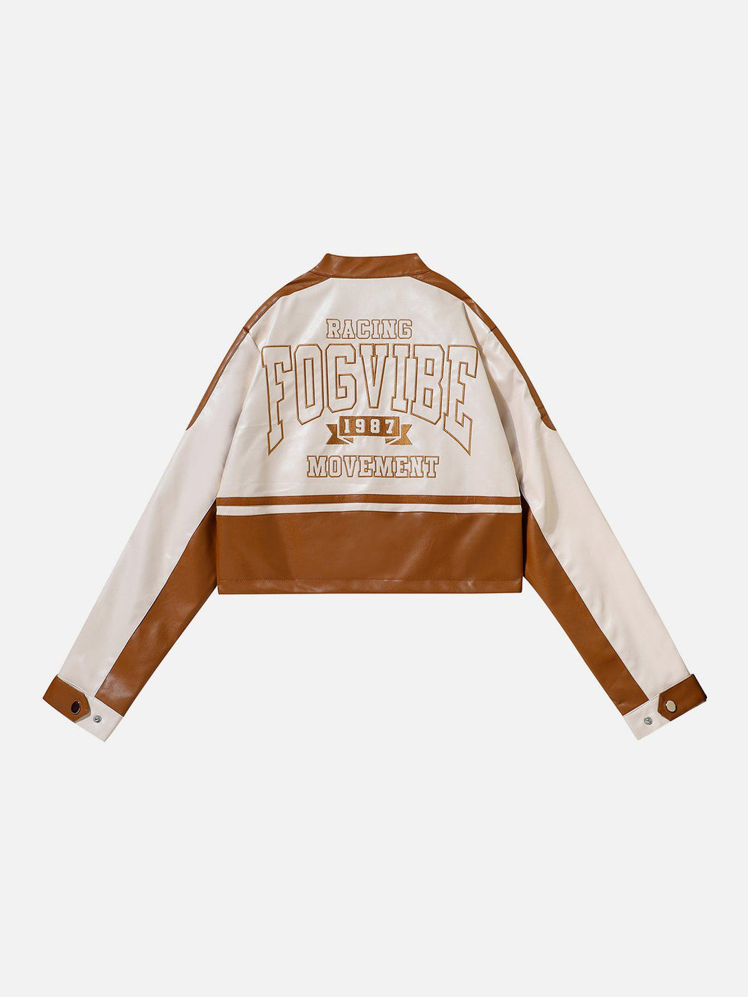 Ellesey - Embroidered Patchwork PU Jacket- Streetwear Fashion - ellesey.com