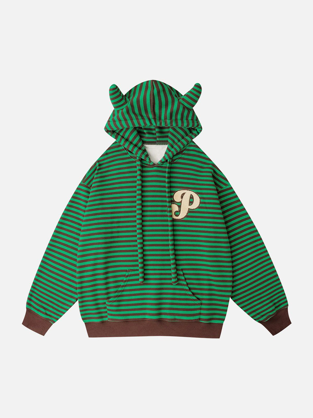 Ellesey - Embroidered Striped Zipper Hoodie- Streetwear Fashion - ellesey.com