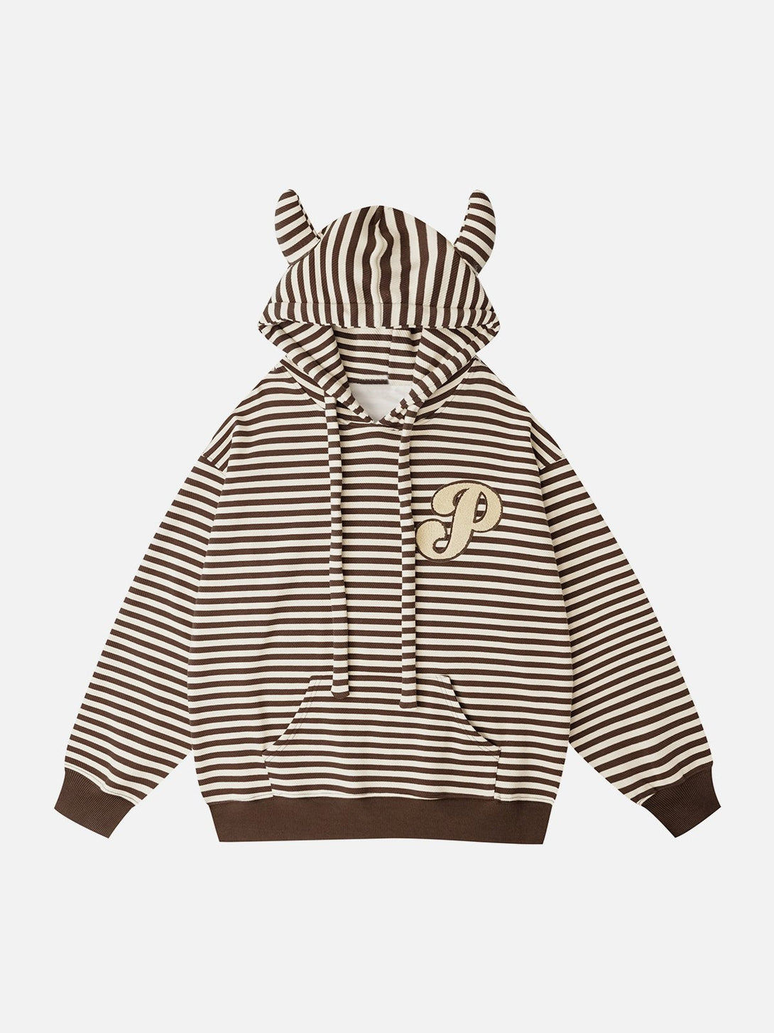 Ellesey - Embroidered Striped Zipper Hoodie- Streetwear Fashion - ellesey.com