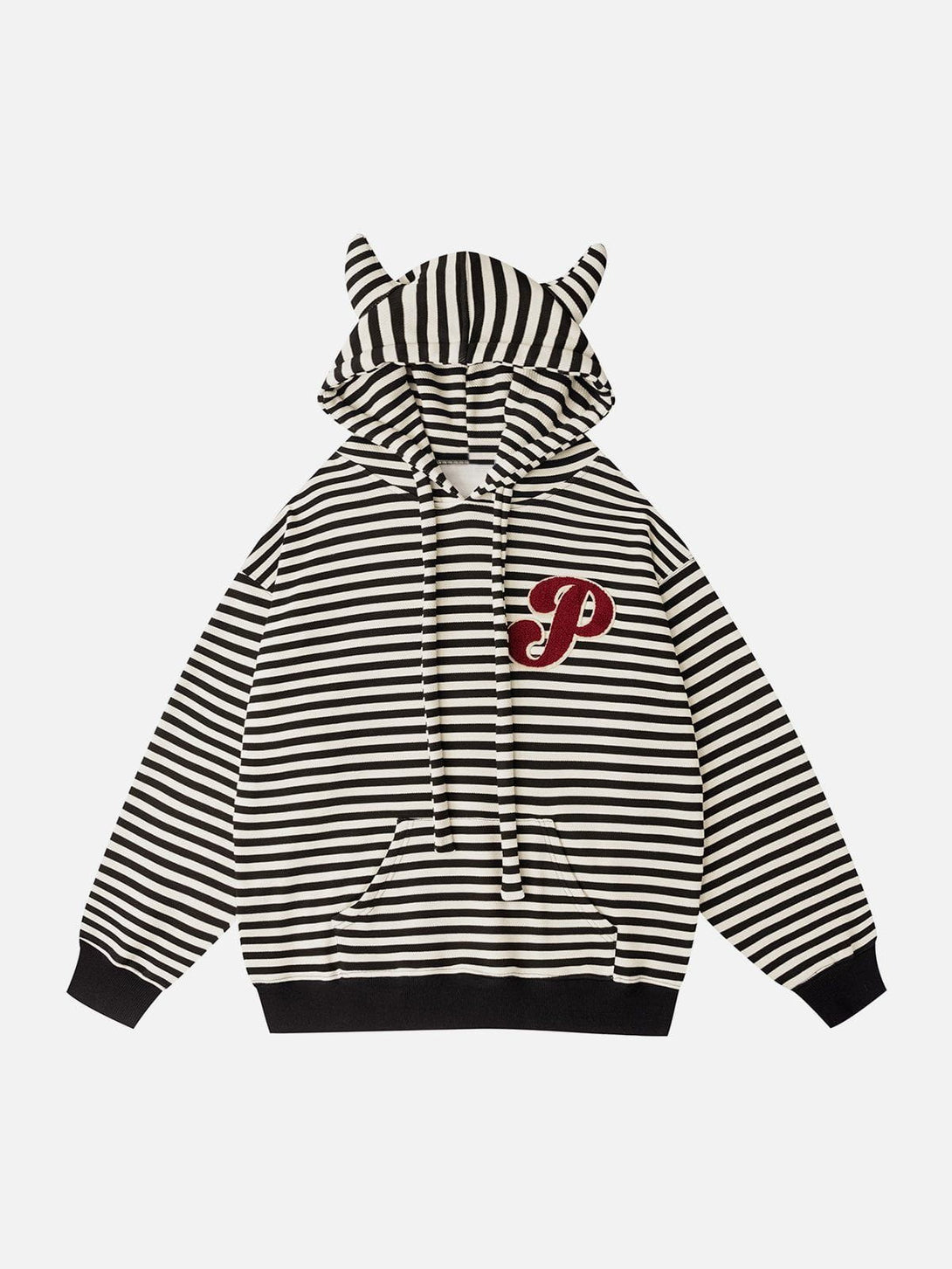 Ellesey - Embroidered Striped Zipper Hoodie- Streetwear Fashion - ellesey.com