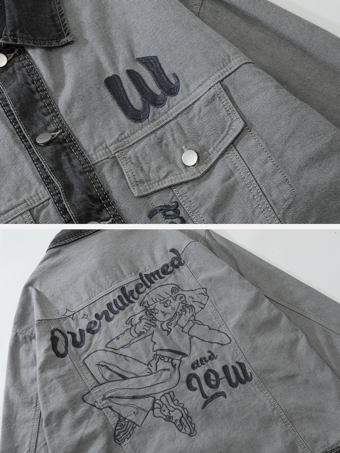 Ellesey - Embroidery Denim Jacket- Streetwear Fashion - ellesey.com