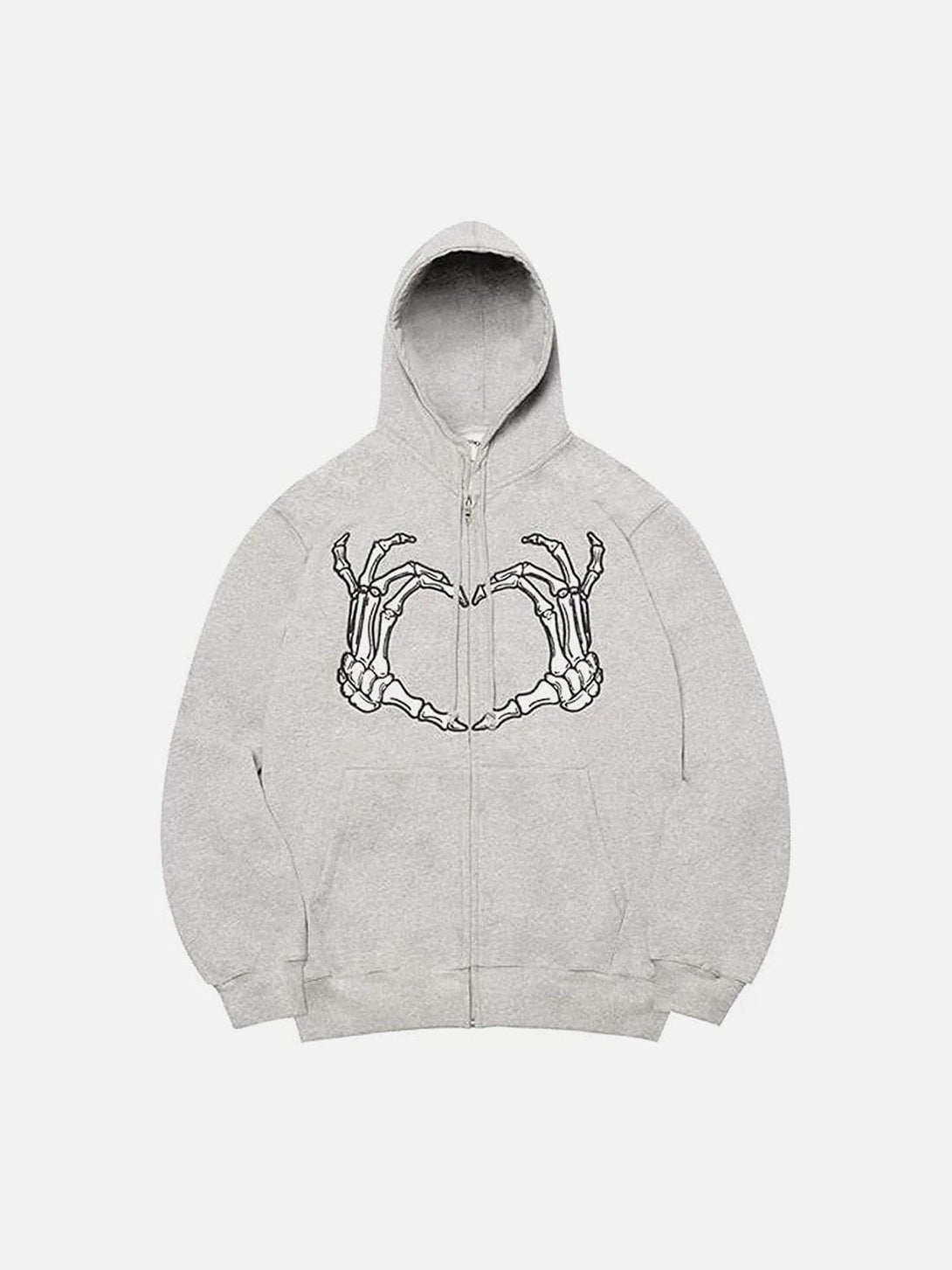 Ellesey - Embroidery Heart Skeleton Hoodie- Streetwear Fashion - ellesey.com