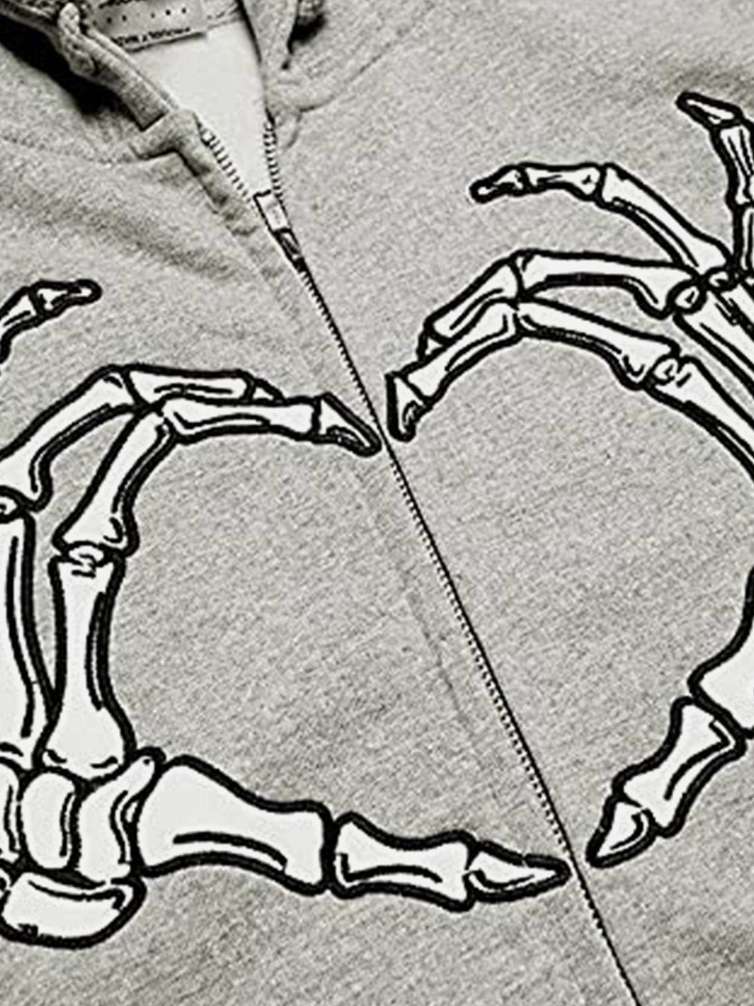 Ellesey - Embroidery Heart Skeleton Hoodie- Streetwear Fashion - ellesey.com