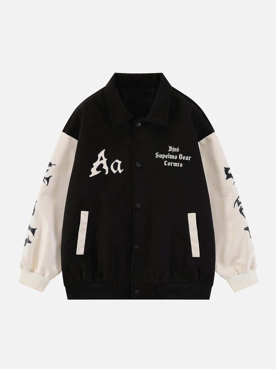 Ellesey - Embroidery Letters Aa Varsity Jacket- Streetwear Fashion - ellesey.com