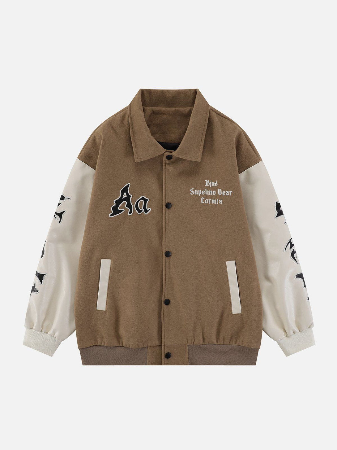 Ellesey - Embroidery Letters Aa Varsity Jacket- Streetwear Fashion - ellesey.com