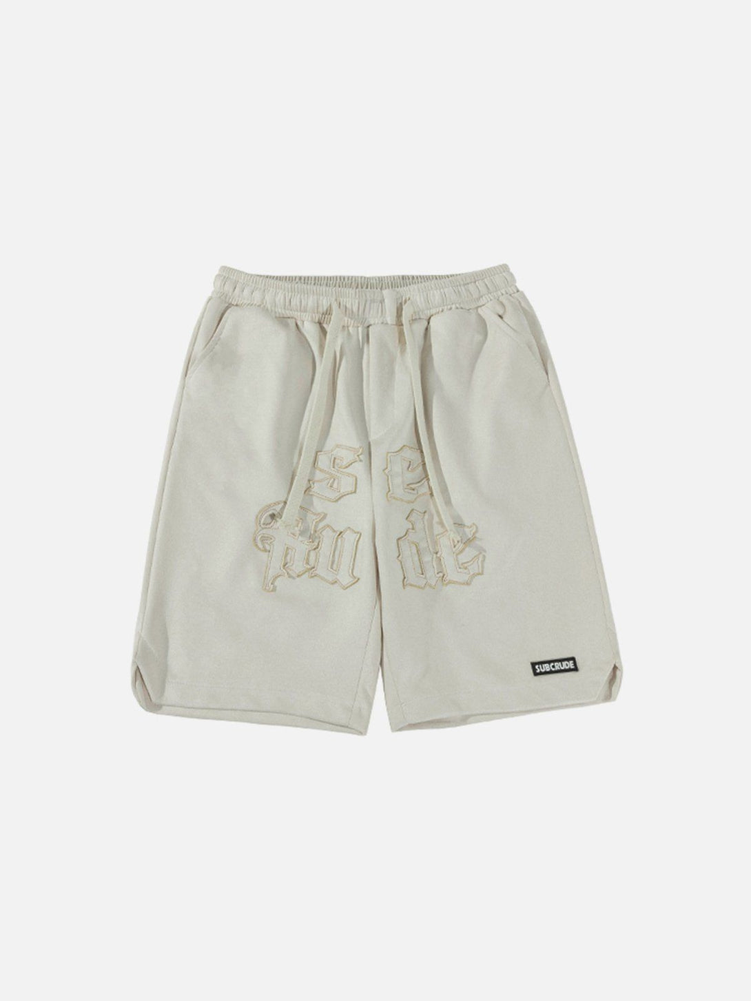 Ellesey - Embroidery Letters Suede Shorts- Streetwear Fashion - ellesey.com