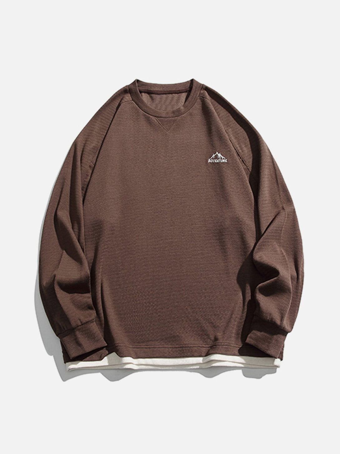 Ellesey - Embroidery Mountain Fake Two Sweatshirt- Streetwear Fashion - ellesey.com