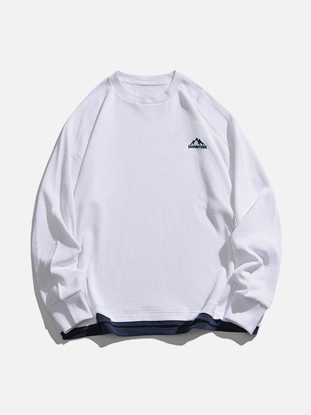 Ellesey - Embroidery Mountain Fake Two Sweatshirt- Streetwear Fashion - ellesey.com