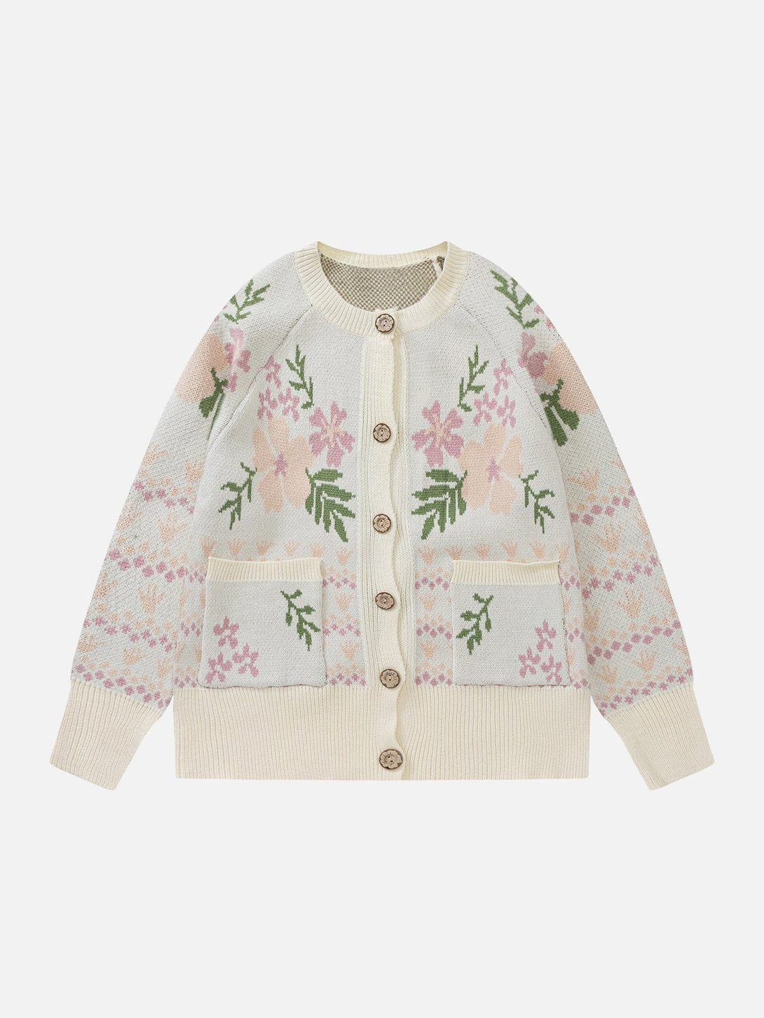 Ellesey - Embroidery Patchwork Cardigan-Streetwear Fashion - ellesey.com