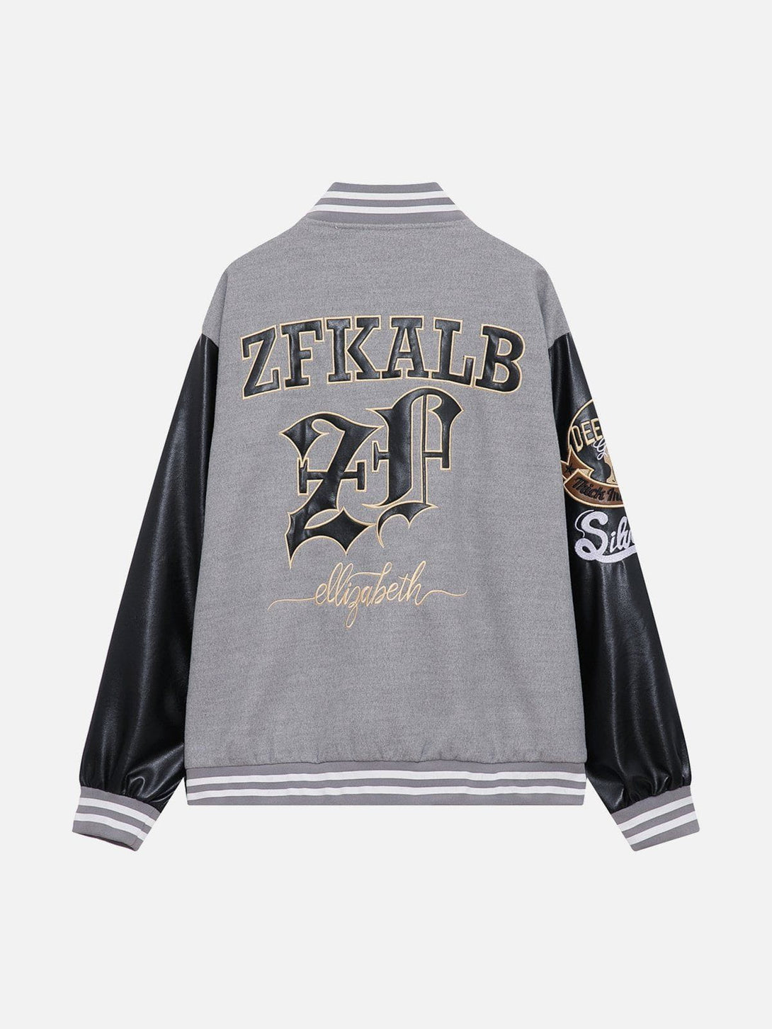 Ellesey - Embroidery Patchwork Varsity Jacket- Streetwear Fashion - ellesey.com