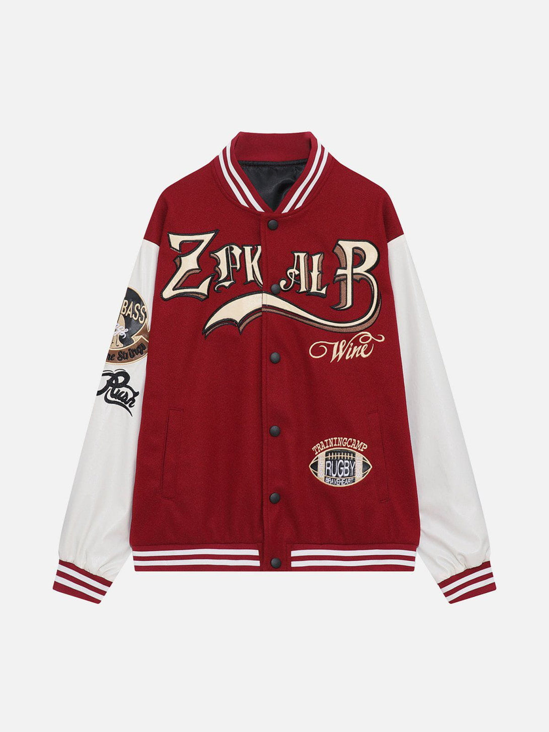 Ellesey - Embroidery Patchwork Varsity Jacket- Streetwear Fashion - ellesey.com