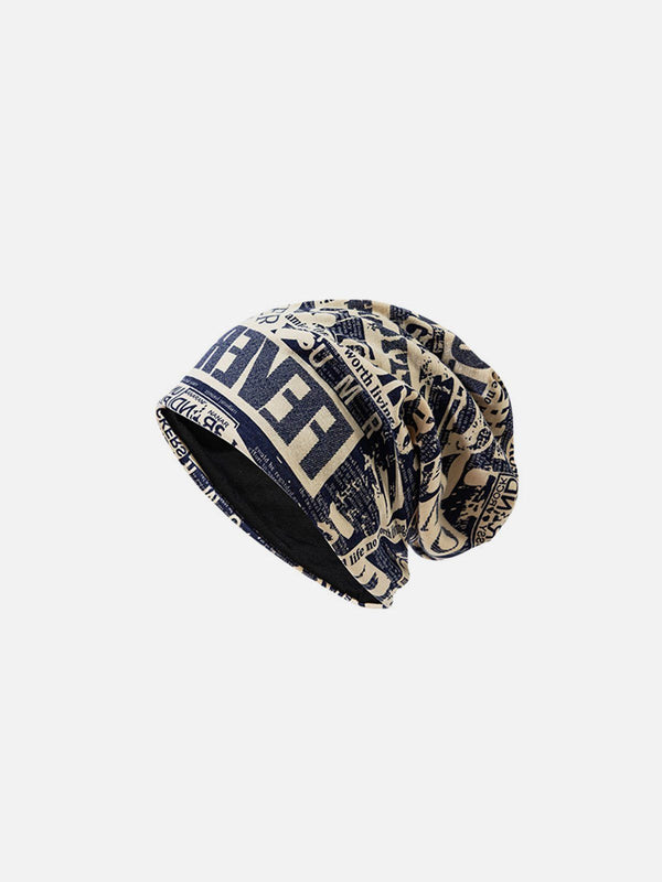 Ellesey - English Newspaper Print Heap Cap- Streetwear Fashion - ellesey.com