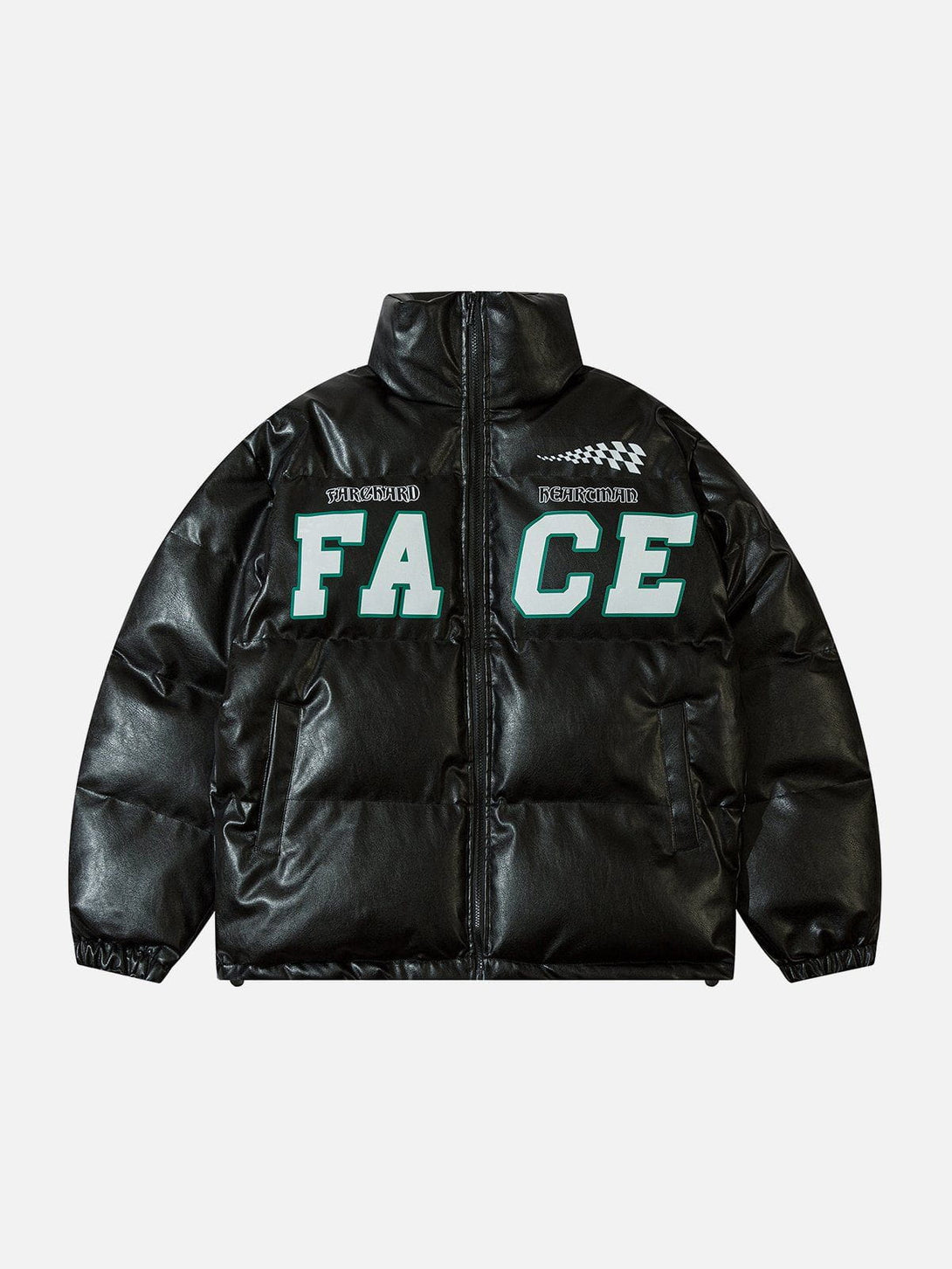 Ellesey - FACE Print PU Winter Coat-Streetwear Fashion - ellesey.com