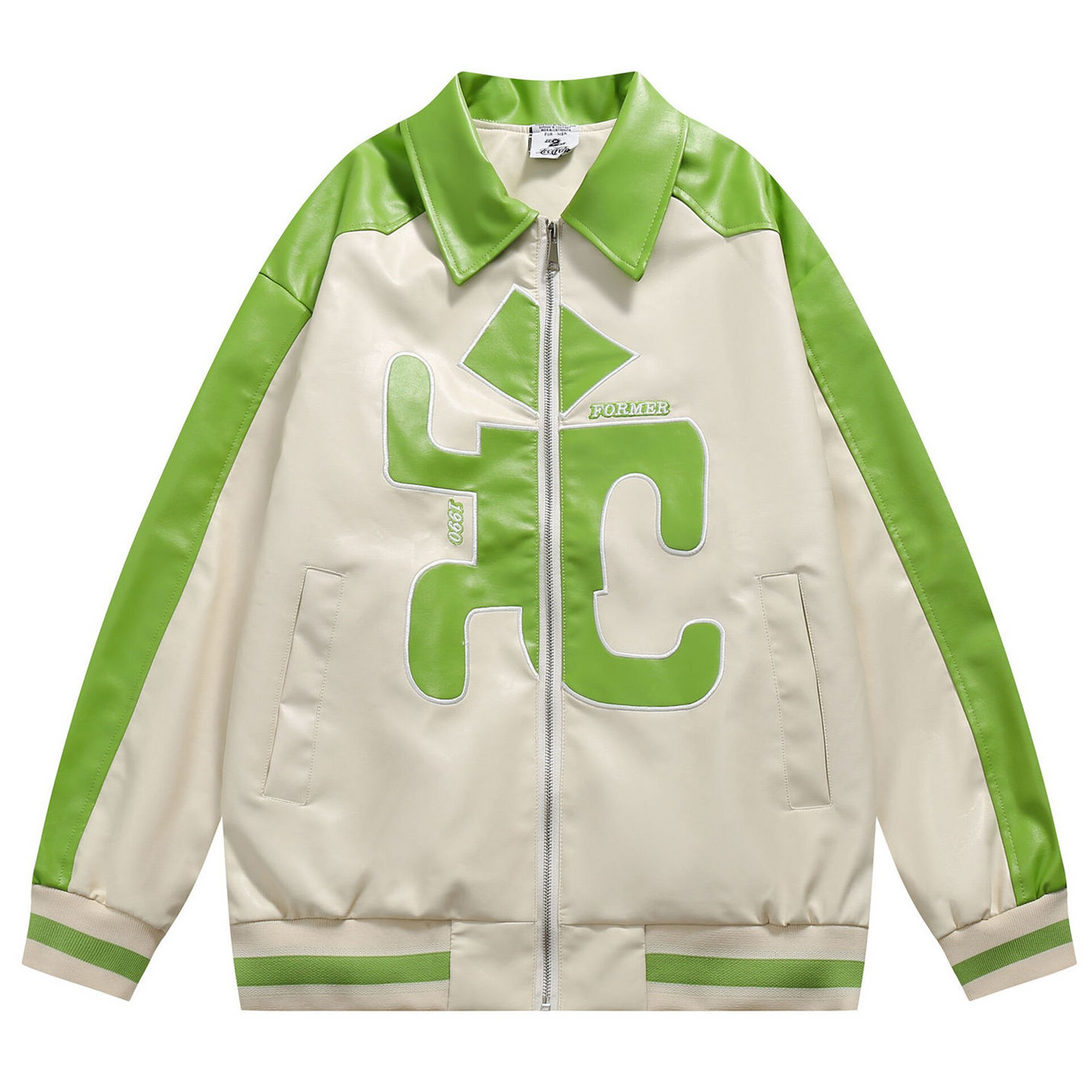 Ellesey - "FORMEERLOVER" Green Varsity Jacket- Streetwear Fashion - ellesey.com