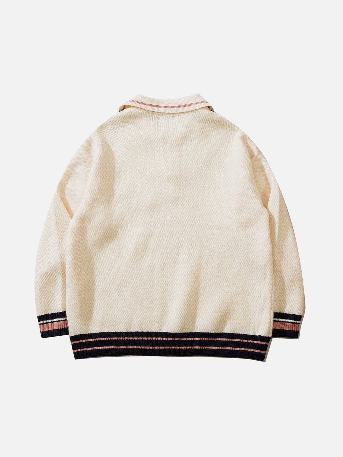 Ellesey - Fake Two-Piece Contrast Color POLO Sweater-Streetwear Fashion - ellesey.com