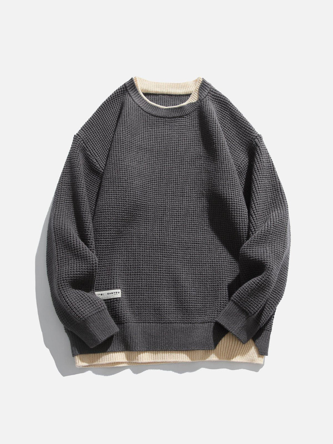 Ellesey - Faux Two-Piece Waffle Sweater-Streetwear Fashion - ellesey.com