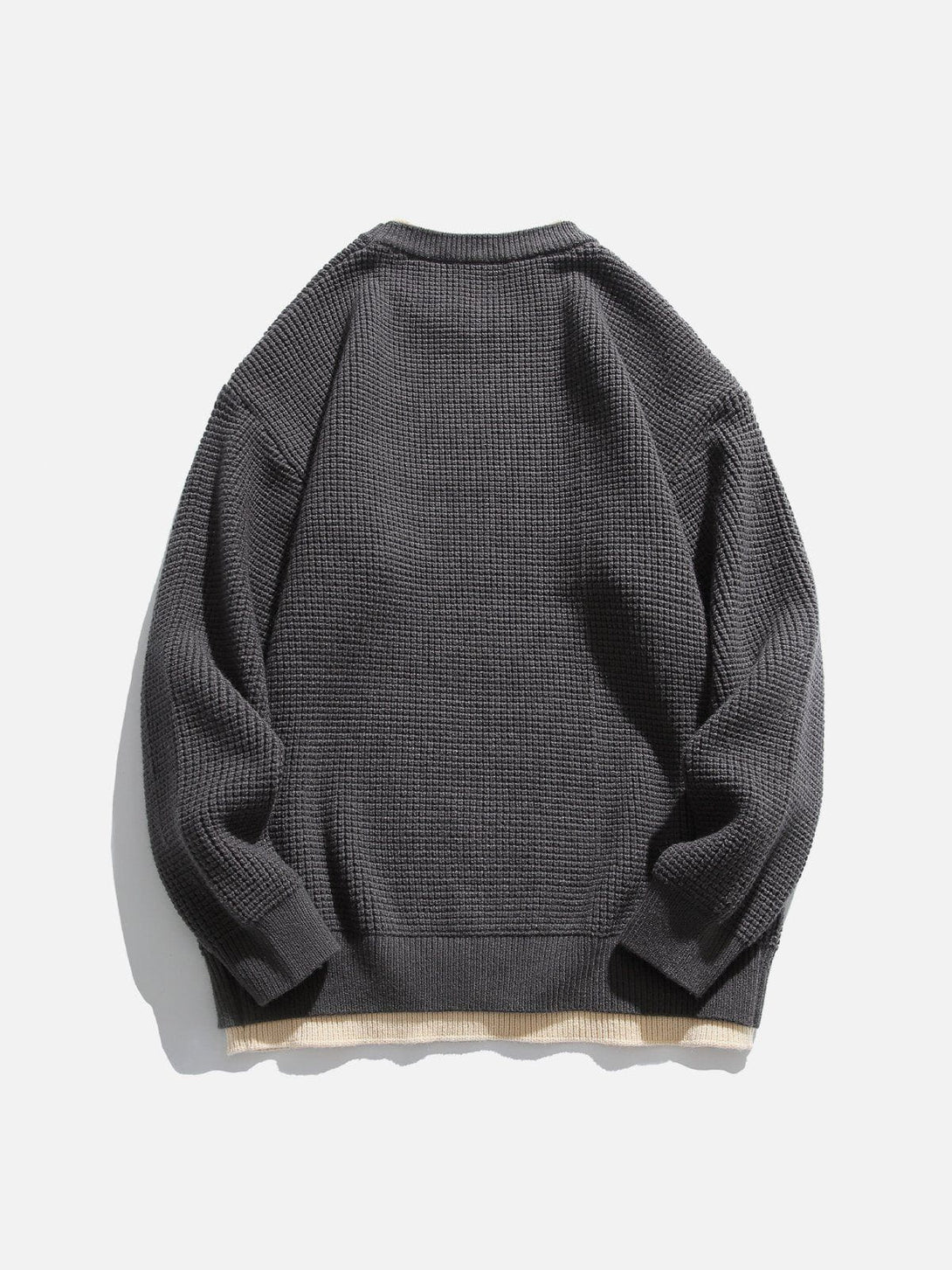 Ellesey - Faux Two-Piece Waffle Sweater-Streetwear Fashion - ellesey.com