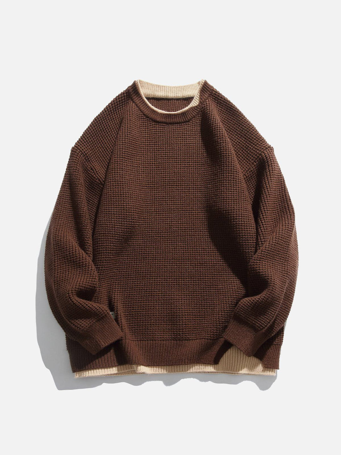 Ellesey - Faux Two-Piece Waffle Sweater-Streetwear Fashion - ellesey.com