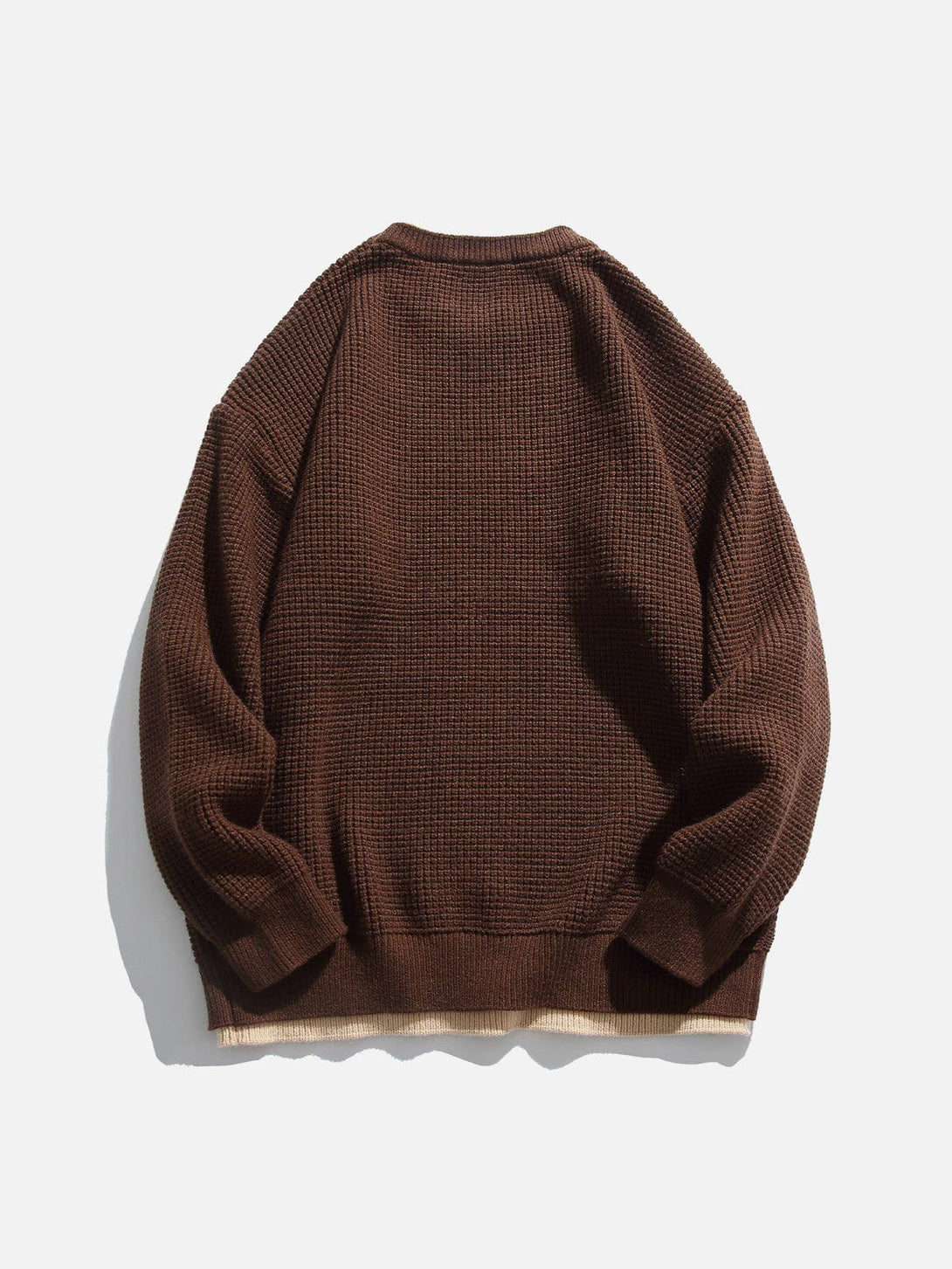 Ellesey - Faux Two-Piece Waffle Sweater-Streetwear Fashion - ellesey.com